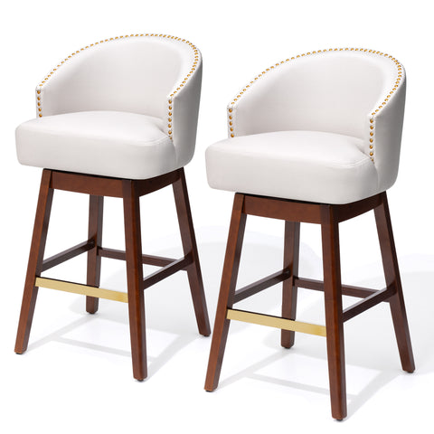 Crestlive Products Swivel 31.9'' Faux Leather Bar Stool (Set of 2)