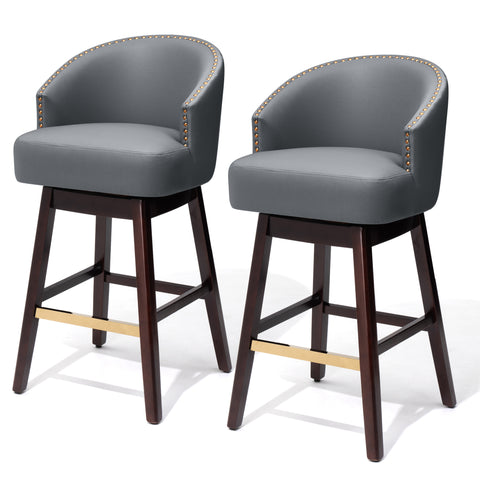 Crestlive Products Swivel 31.9'' Faux Leather Bar Stool (Set of 2)