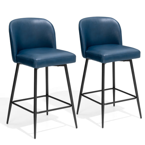 Crestlive Products Swivel 26.8'' Faux Leather Counter Stool (Set of 2)