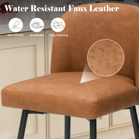 Crestlive Products Swivel 26.8'' Faux Leather Counter Stool (Set of 2)