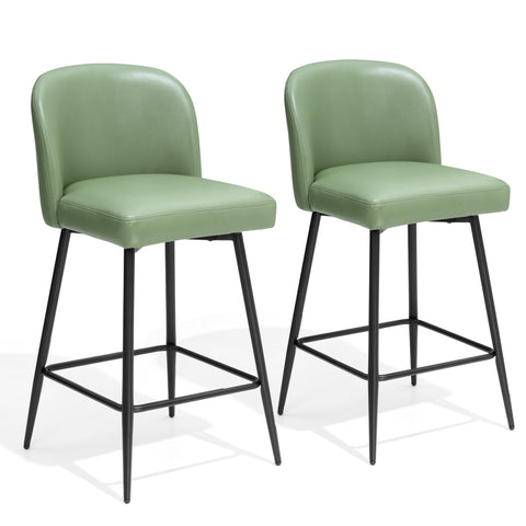 Crestlive Products Swivel 26.8'' Faux Leather Counter Stool (Set of 2)
