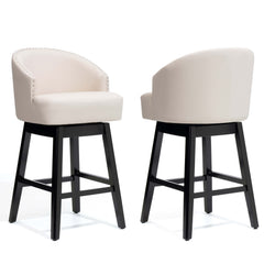 30.3" Swivel Faux Leather Counter Stool Set of 2