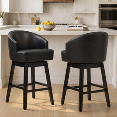 30.3" Swivel Faux Leather Counter Stool Set of 2