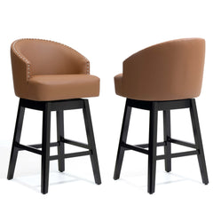 30.3" Swivel Faux Leather Counter Stool Set of 2