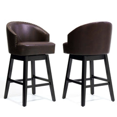 30.3" Swivel Faux Leather Counter Stool Set of 2