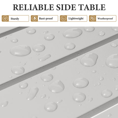 Crestlive Products 16 x 16 in. Outdoor Aluminum Small Square Side End Table