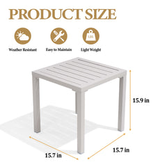 16x16" Aluminum Outdoor Square Side Table