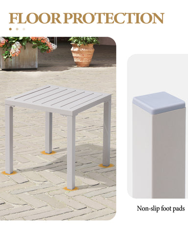 Crestlive Products 16 x 16 in. Outdoor Aluminum Small Square Side End Table