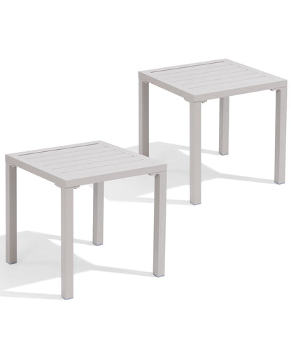 Crestlive Products Aluminum Square Side Table Small Patio Coffee Bistro