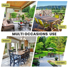 Aluminum Dining Set with Umbrella Hole & Polywood Chairs