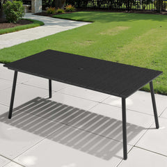 Aluminum Outdoor Dining Table with Umbrella Hole