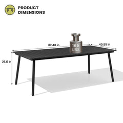 Aluminum Outdoor Dining Table with Umbrella Hole