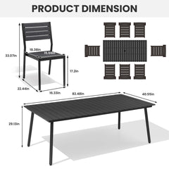 Aluminum Dining Set with Umbrella Hole & Polywood Chairs