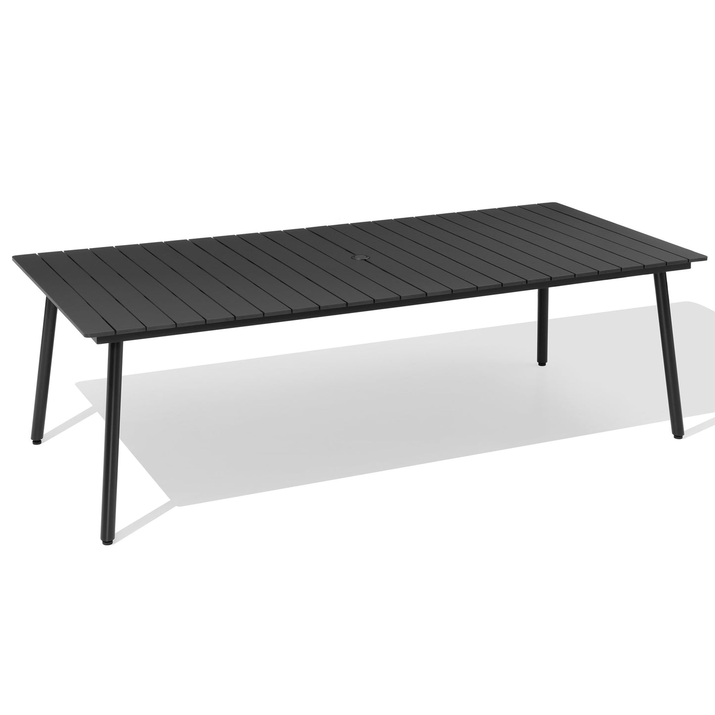 Crestlive Products Outdoor Patio Dining Table with Wood-Like Top and Aluminum Frame