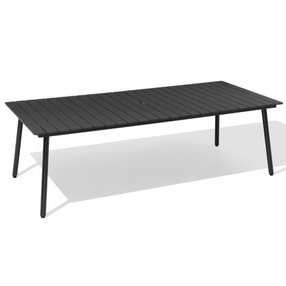 Crestlive Products Outdoor Patio Dining Table with Wood-Like Top and Aluminum Frame