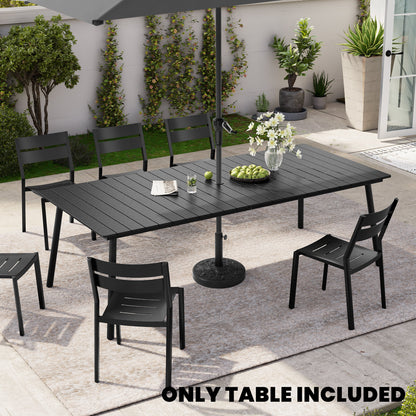 Crestlive Products 95 x 42 in. Rectangular Aluminum Outdoor Dining Table with Umbrella Hole