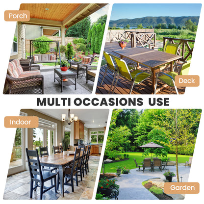 Crestlive Products Outdoor Patio Dining Table with Wood-Like Top and Aluminum Frame