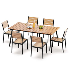 Aluminum Dining Set with Umbrella Hole & Polywood Chairs