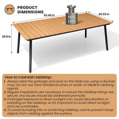 Aluminum Outdoor Dining Table with Umbrella Hole