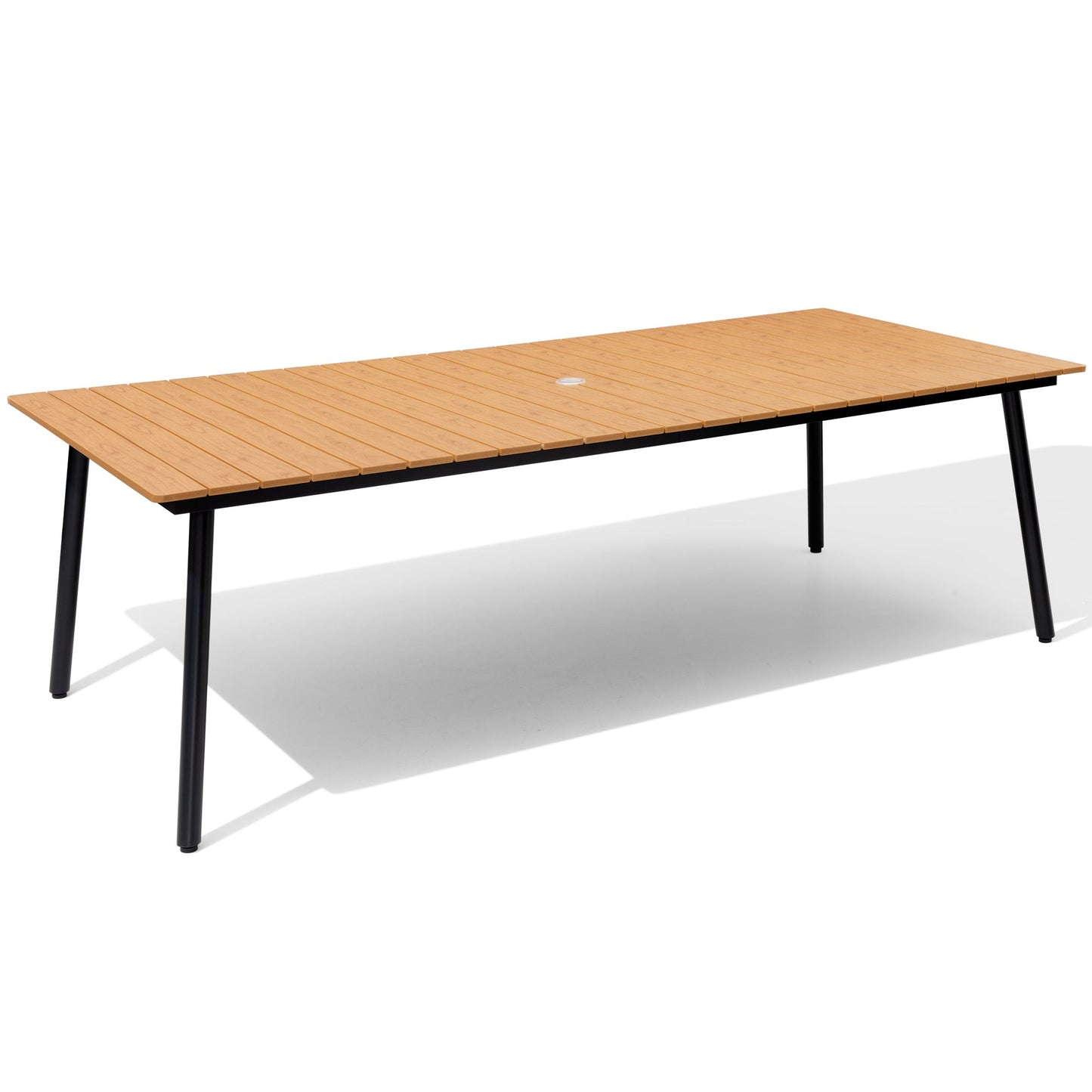 Crestlive Products Outdoor Patio Dining Table with Wood-Like Top and Aluminum Frame