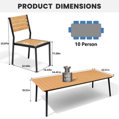 Aluminum Dining Set with Umbrella Hole & Polywood Chairs