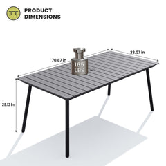 Aluminum Outdoor Dining Table with Umbrella Hole