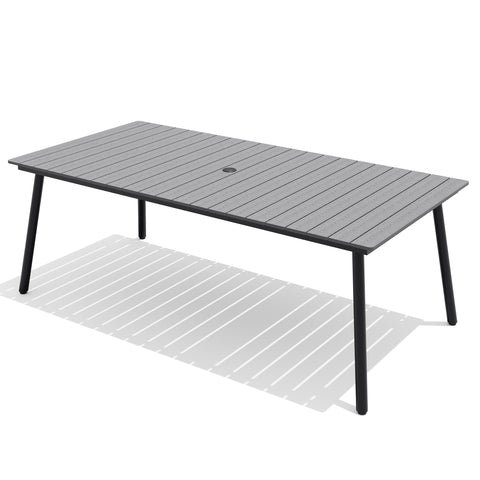 Crestlive Products Rectangular Aluminum Outdoor Dining Table with Umbrella Hole