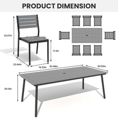 Aluminum Dining Set with Umbrella Hole & Polywood Chairs