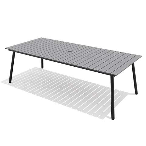 Crestlive Products Rectangular Aluminum Outdoor Dining Table with Umbrella Hole