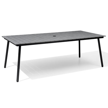 Crestlive Products Outdoor Patio Dining Table with Wood-Like Top and Aluminum Frame