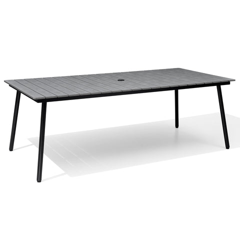 Crestlive Products Rectangular Aluminum Outdoor Dining Table with Umbrella Hole