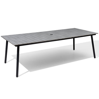 Crestlive Products 95 x 42 in. Rectangular Aluminum Outdoor Dining Table with Umbrella Hole