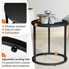 18x18" Round Metal Outdoor Side Table