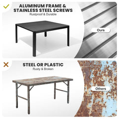59x38" Aluminum Expandable Outdoor Dining Table