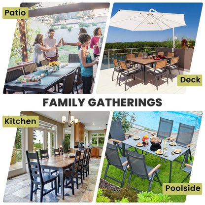 Crestlive Products 64 x 28 in. Expandable Rectangular Aluminum Outdoor Dining Table