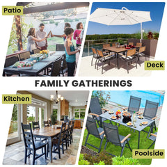 64x28" Expandable Aluminum Outdoor Dining Table