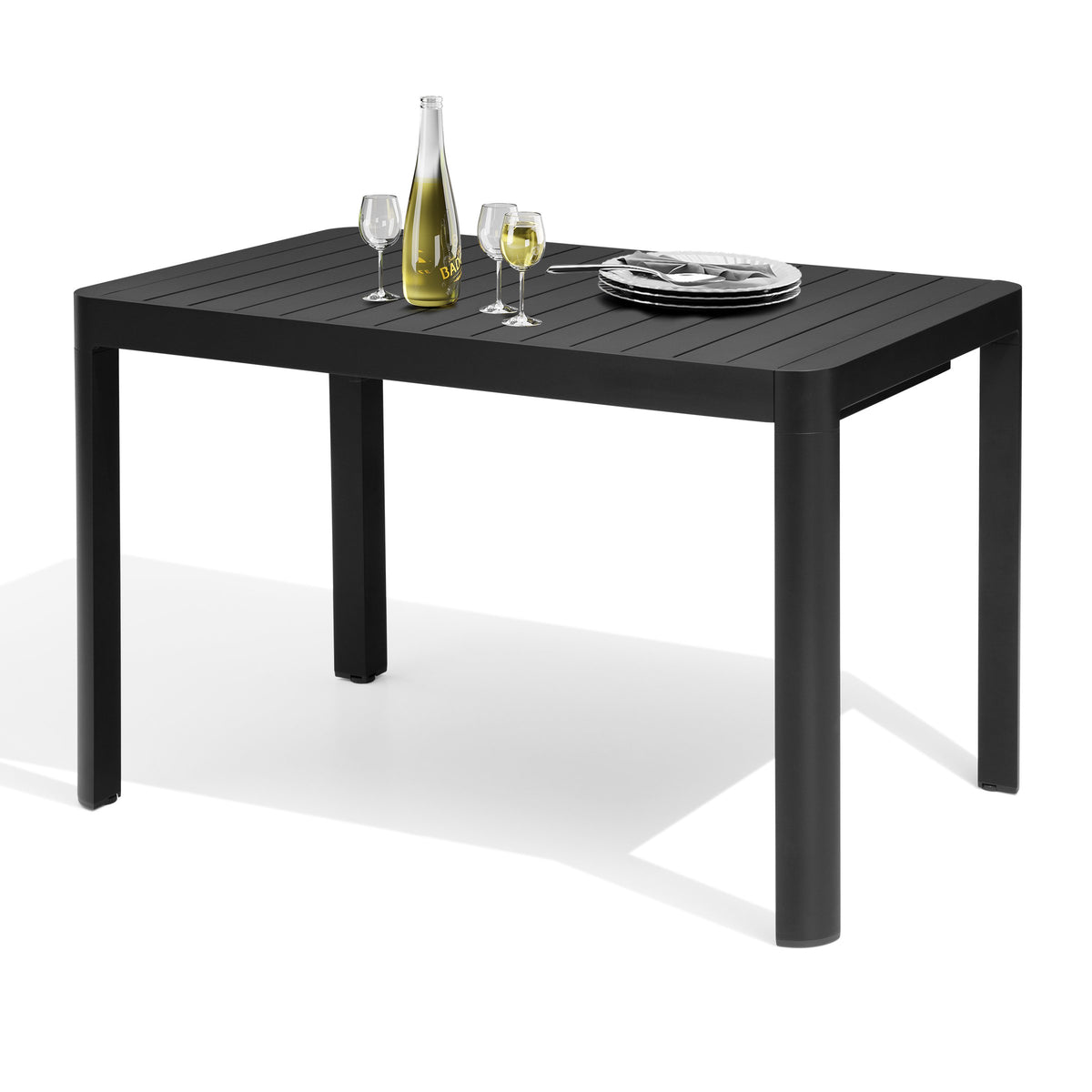 Crestlive Products 64 x 28 in. Expandable Rectangular Aluminum Outdoor Dining Table