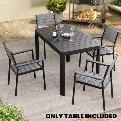 Crestlive Products 64 x 28 in. Expandable Rectangular Aluminum Outdoor Dining Table
