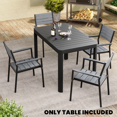 Crestlive Products 64 x 28 in. Expandable Rectangular Aluminum Outdoor Dining Table