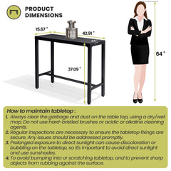 Outdoor Bar Table with Steel Frame