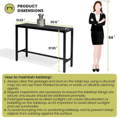 Outdoor Bar Table with Steel Frame