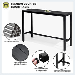 Outdoor Bar Table with Steel Frame