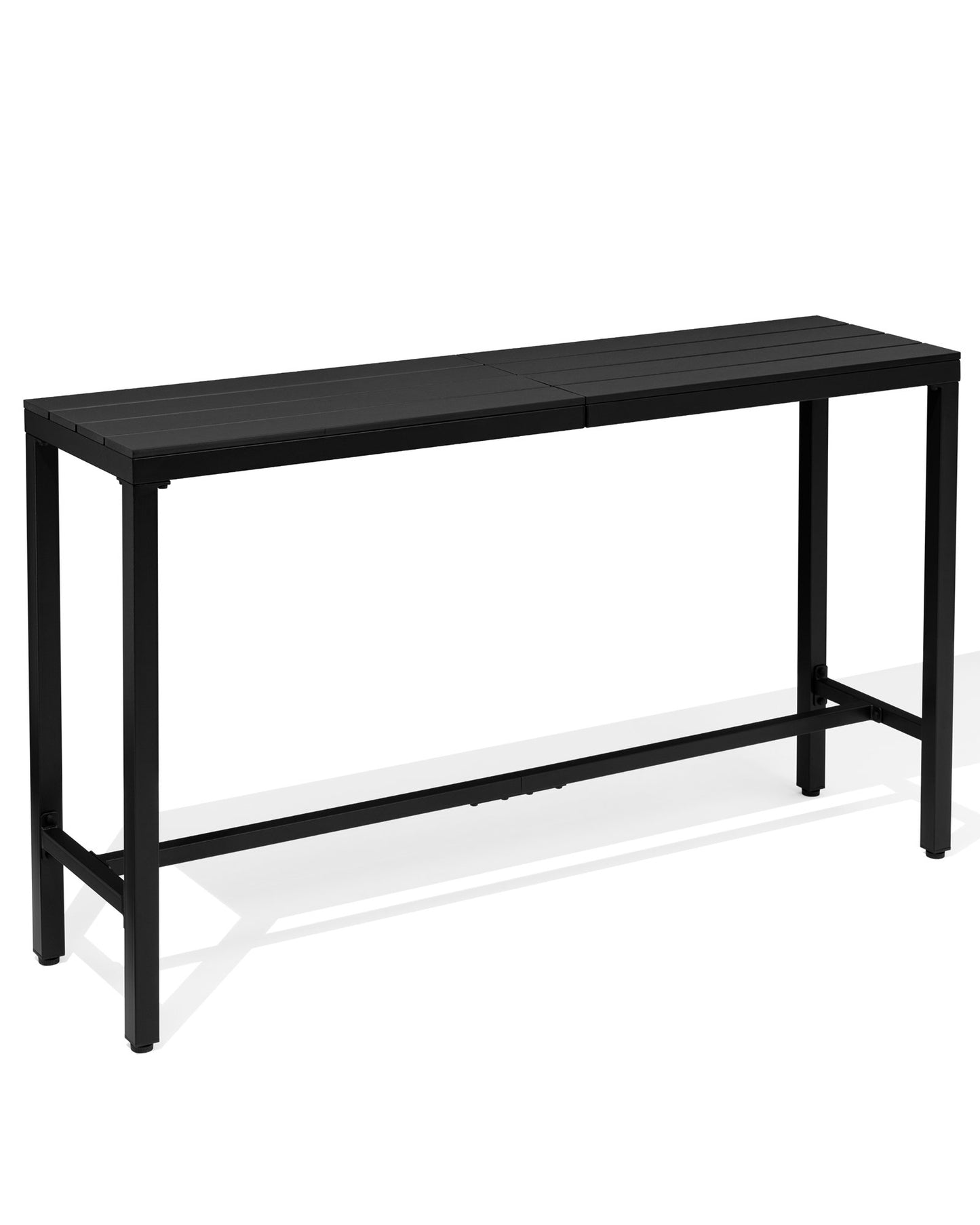 Crestlive Products Rectangle Outdoor Bar Table with Waterproof Top and Sturdy Metal Frame
