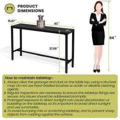 Outdoor Bar Table with Steel Frame