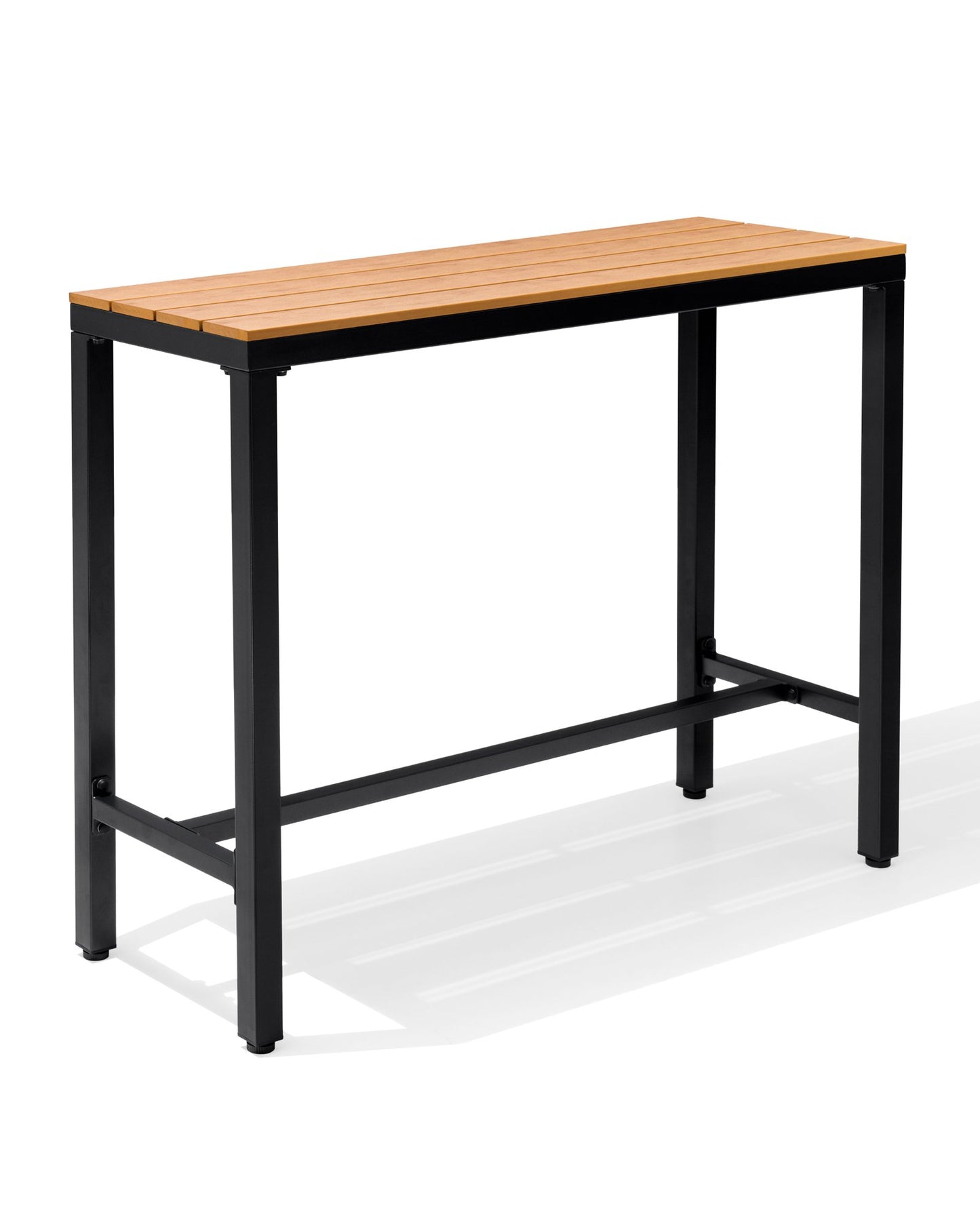 Crestlive Products Rectangle Outdoor Bar Table with Waterproof Top and Sturdy Metal Frame