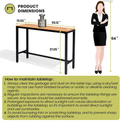 Outdoor Bar Table with Steel Frame