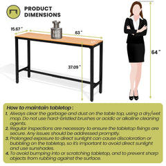 Outdoor Bar Table with Steel Frame