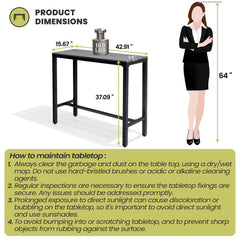Outdoor Bar Table with Steel Frame