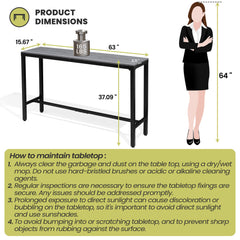 Outdoor Bar Table with Steel Frame