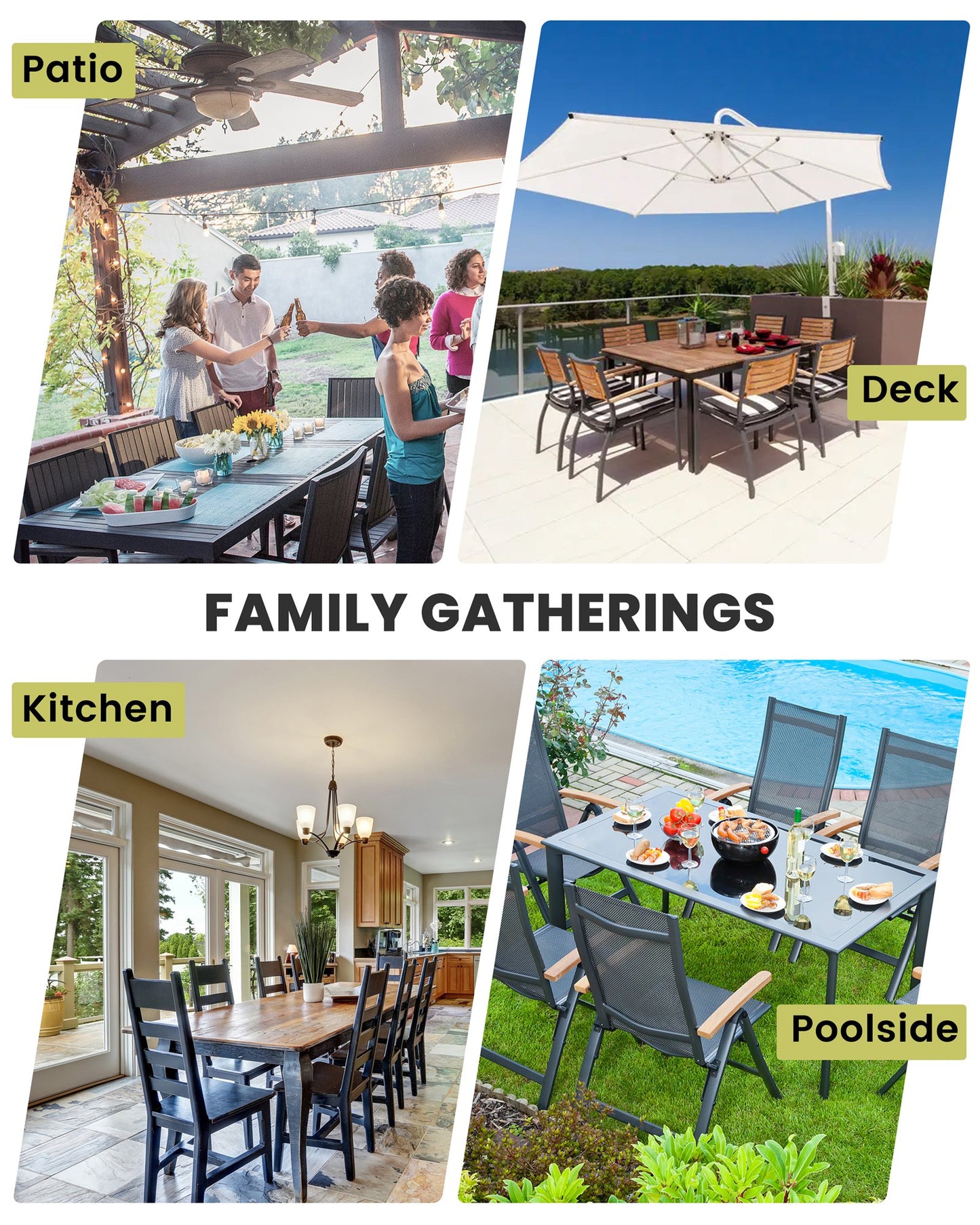 Crestlive Products 95 x 35 in. Expandable Rectangular Aluminum Outdoor Dining Table